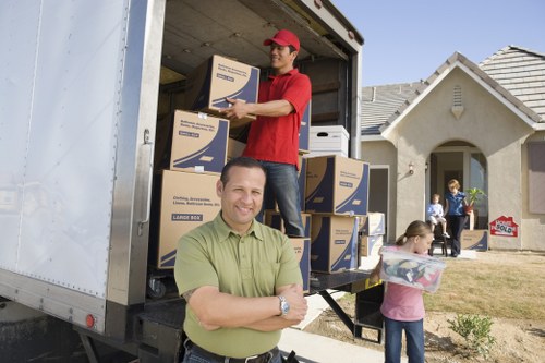 Secure transportation trucks of a local removal company