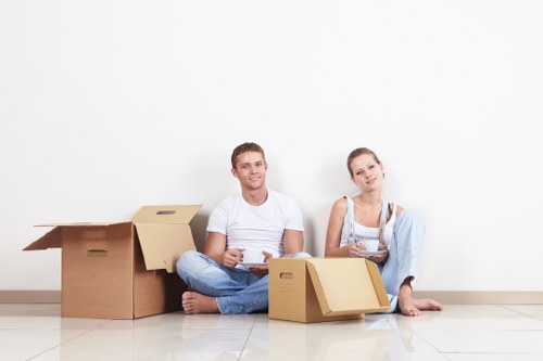 Removal company team planning a move in North London